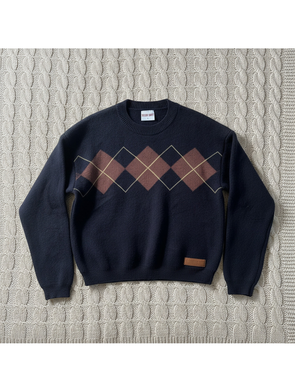 Official Taylor Swift Red TV Navy Argyle Sweater Size L
